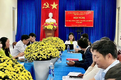 HỘI NGHỊ CÁN BỘ, CÔNG CHỨC VÀ NGƯỜI LAO ĐỘNG THỊ TRẤN CHÂU Ổ NĂM 2025